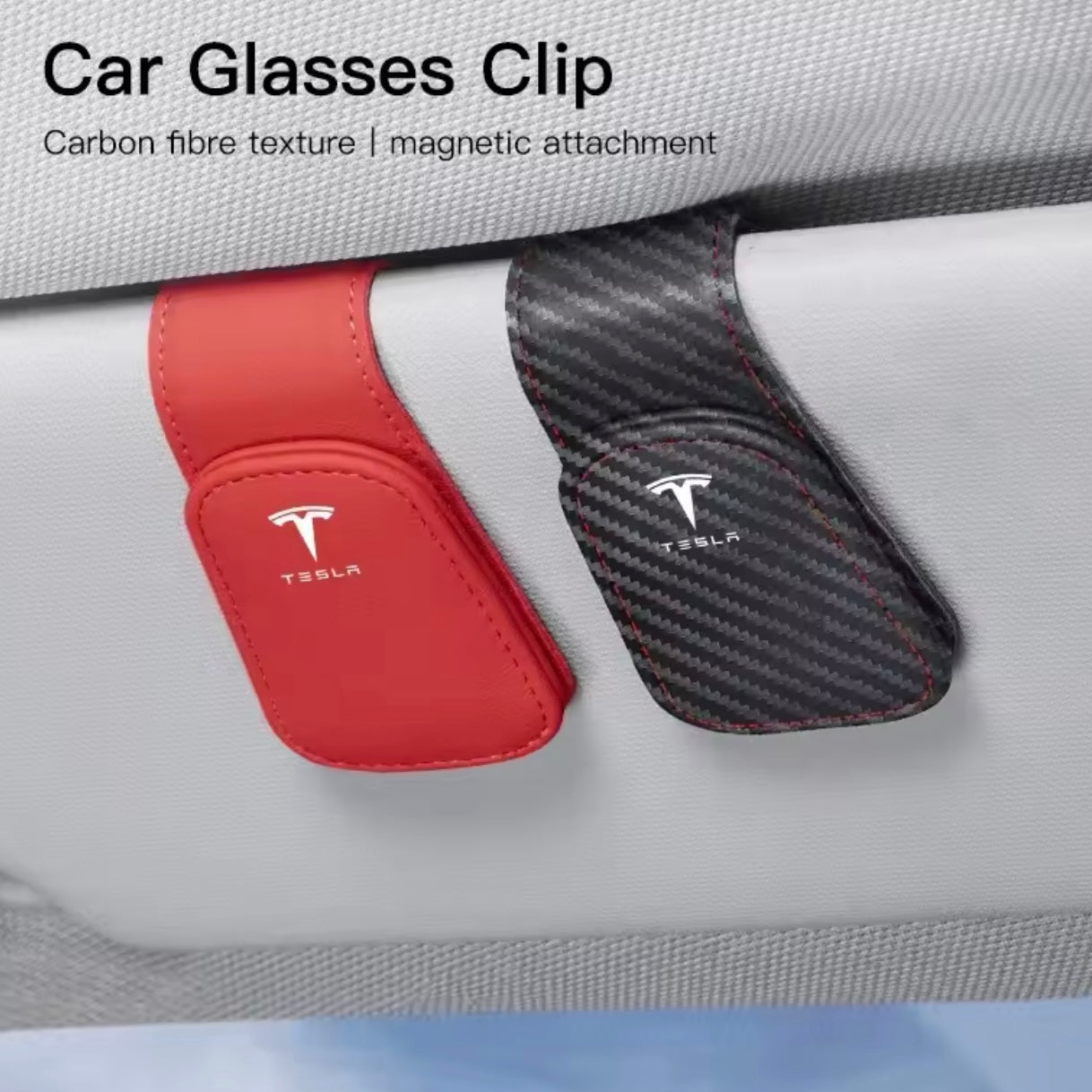 Tesla - Visor Sunglasses Clip & Storage Card Holder