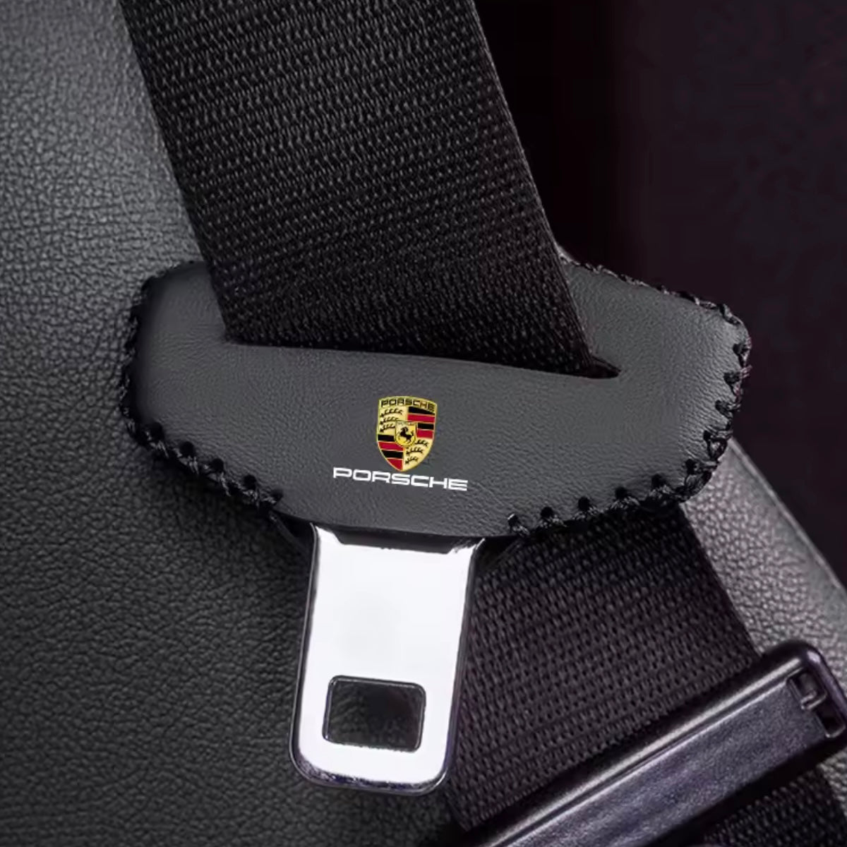 Porsche - Universal Leather Seatbelt Buckle Cover