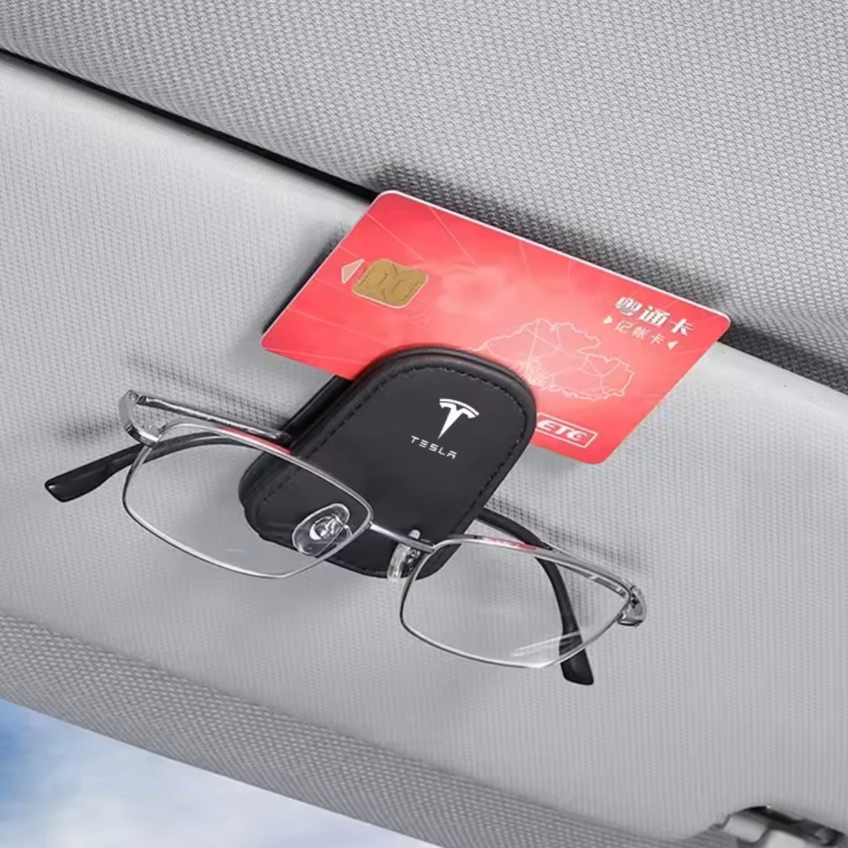 Tesla - Visor Sunglasses Clip & Storage Card Holder