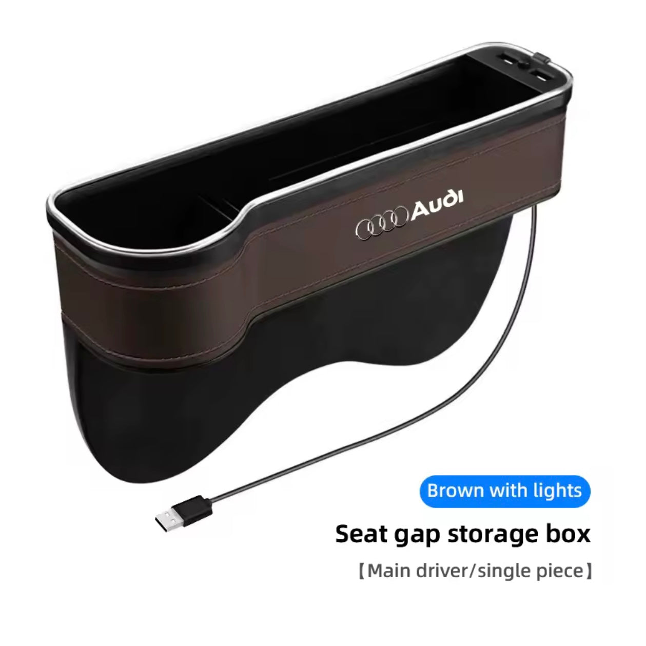 Audi Car Seat Gap Storage Box with LEDs