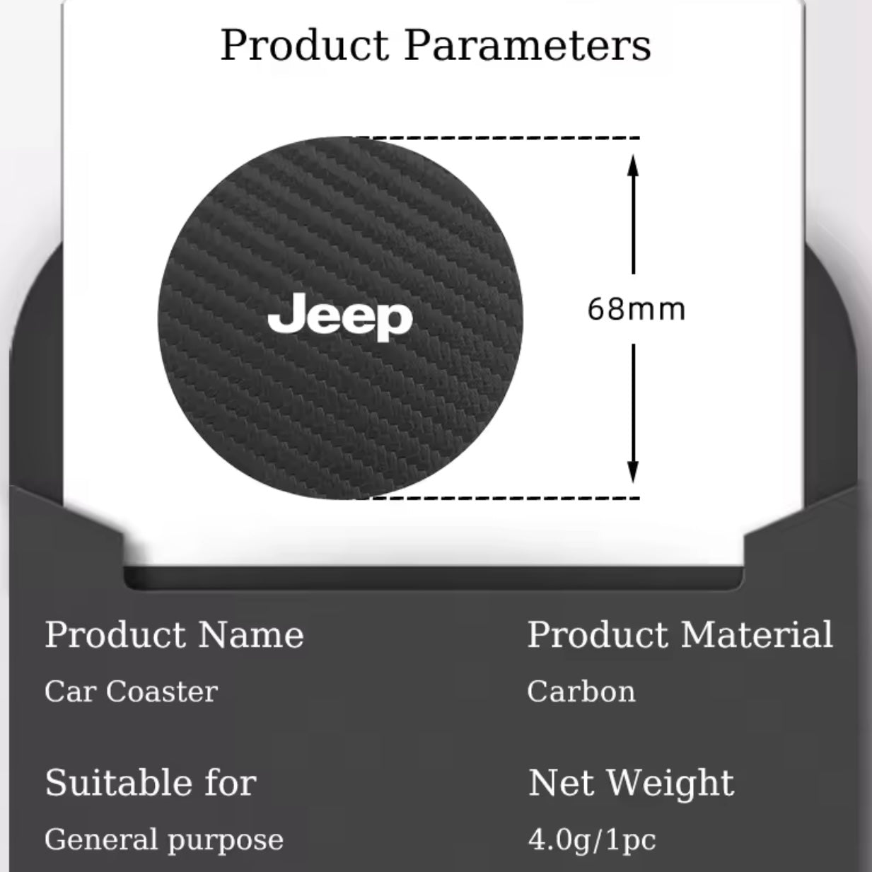 Jeep  - Car Coaster Cup Pad Accessories