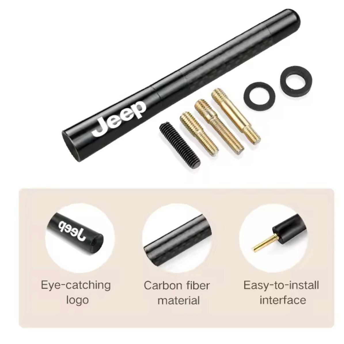 Jeep - Carbon Fiber Radio Antenna Signal Receiver