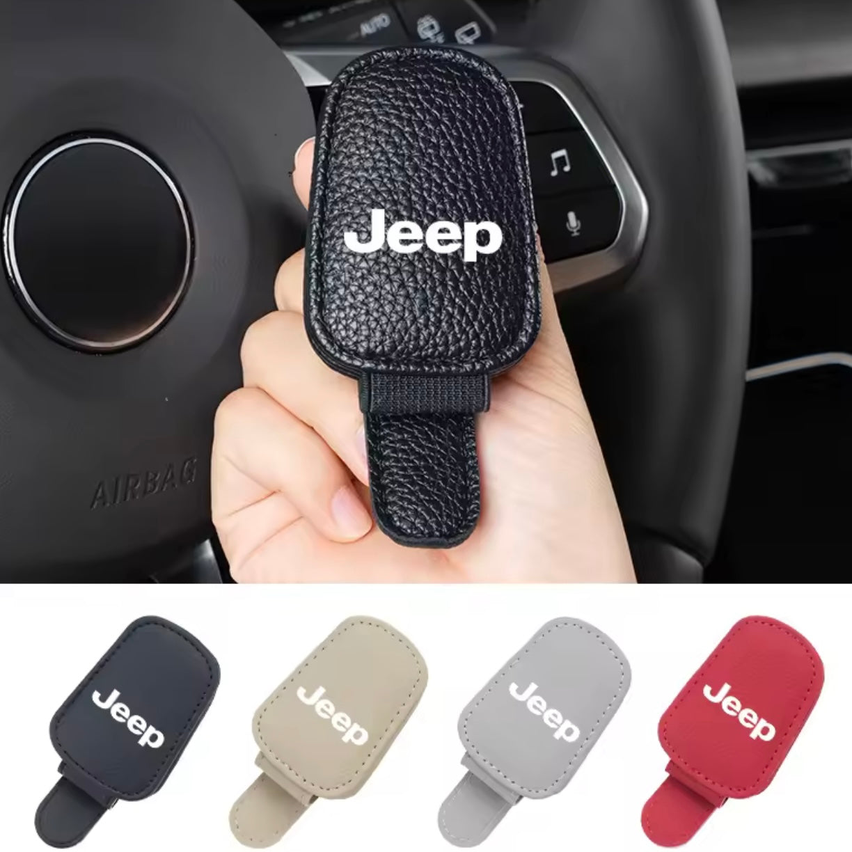 Jeep - Car Visor Glasses Holder & Card Organizer