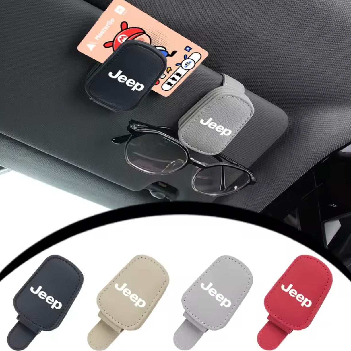 Jeep - Car Visor Glasses Holder & Card Organizer