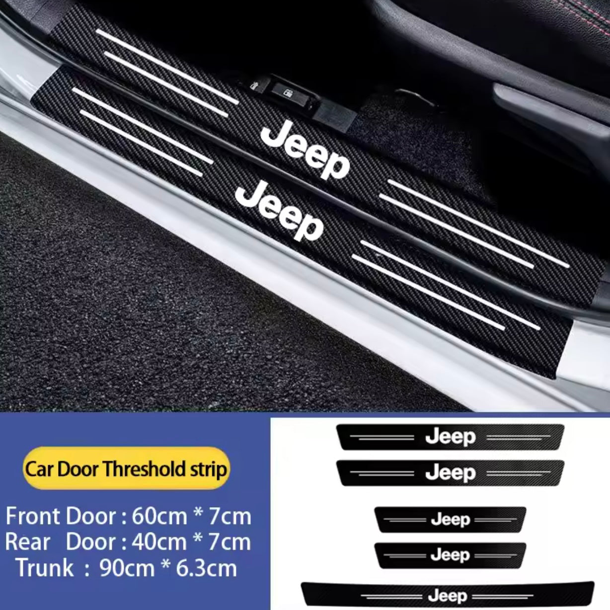 Jeep - Carbon Fiber Door Sill Protector Sticker