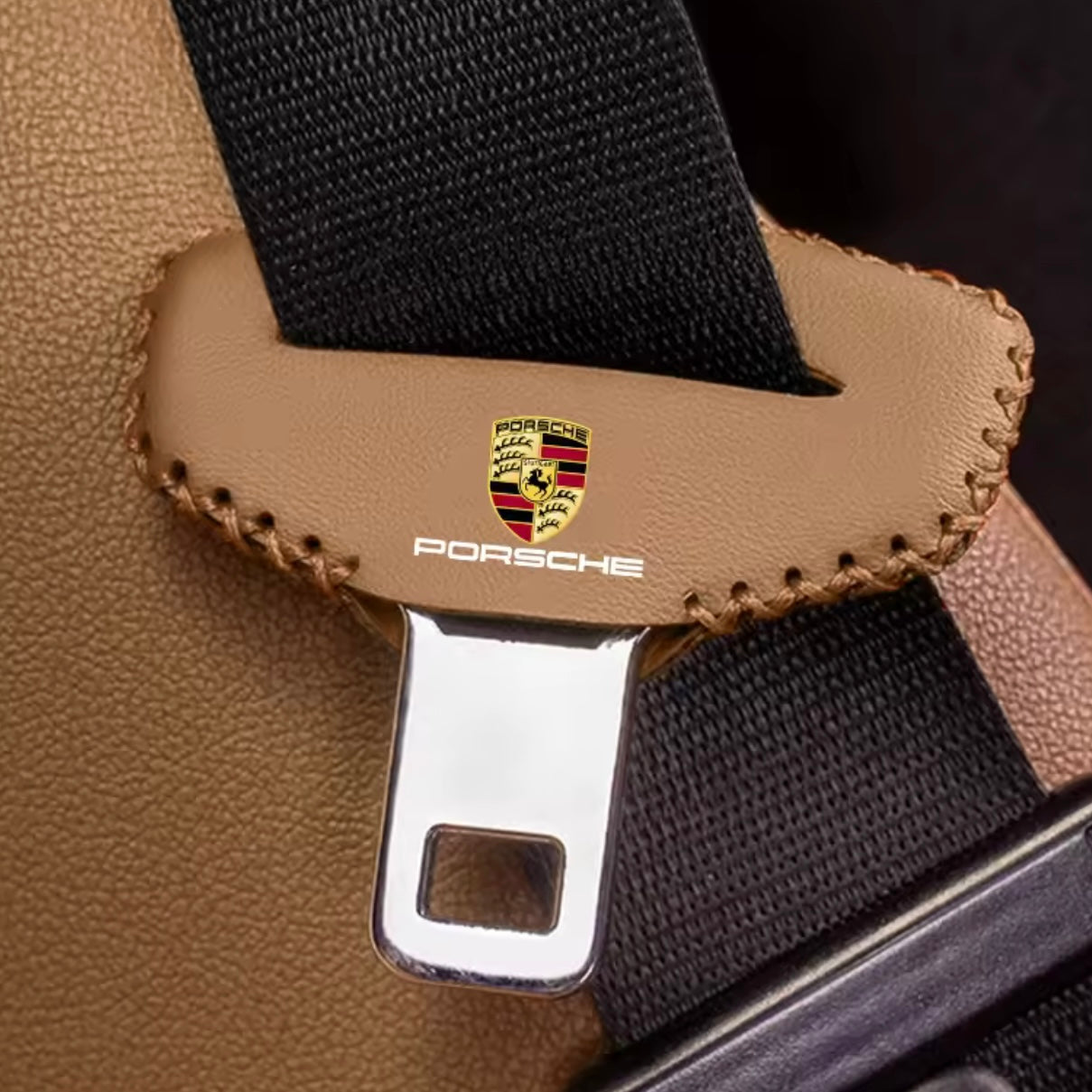 Porsche - Universal Leather Seatbelt Buckle Cover