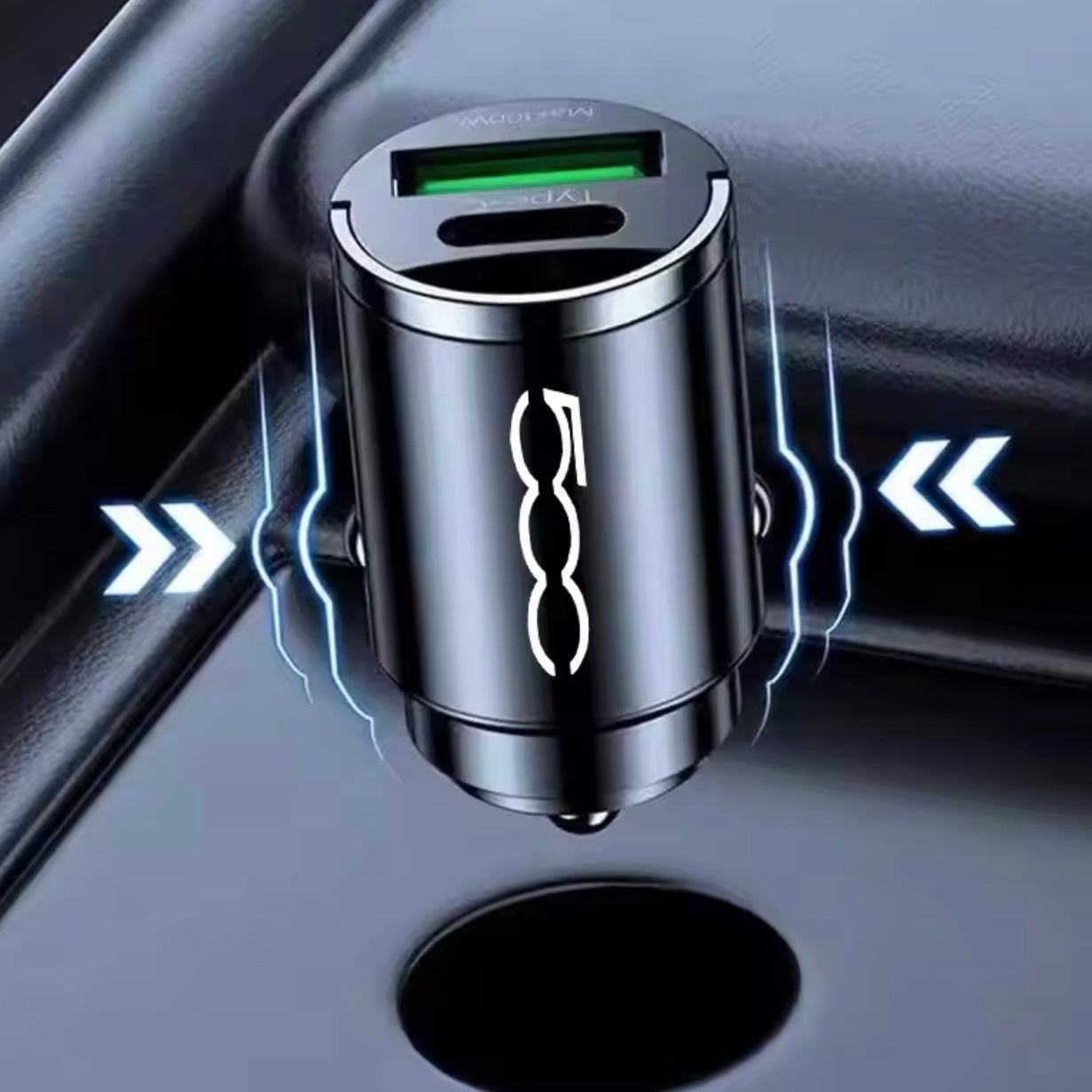 FIAT 500 100W Car Charger with Quick Charge