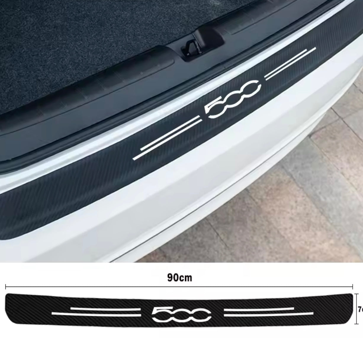 Fiat 500 Rear Trunk Door Bumper Plate Protection