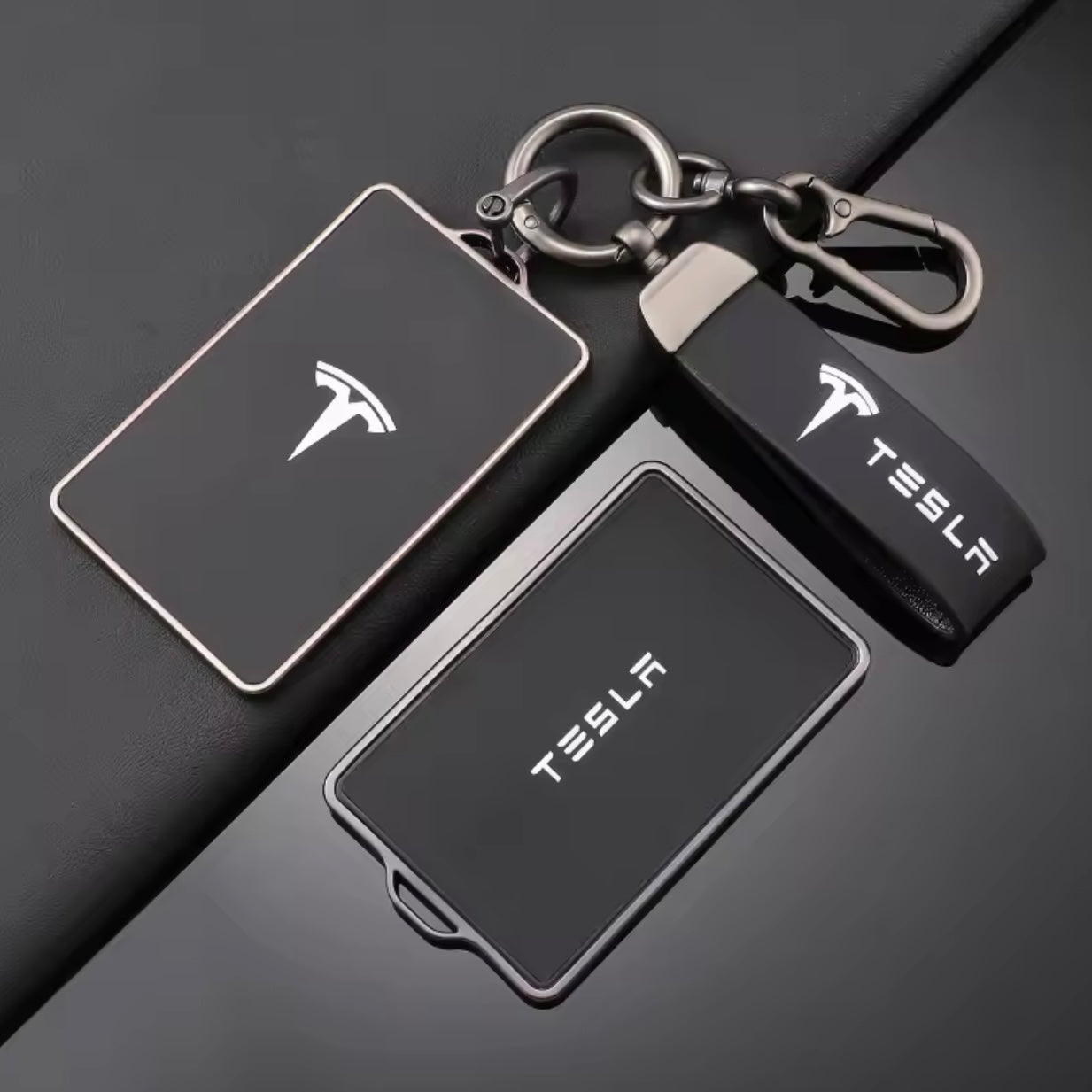 Tesla - TPU Leather Car NFC Key Case Shell Cover