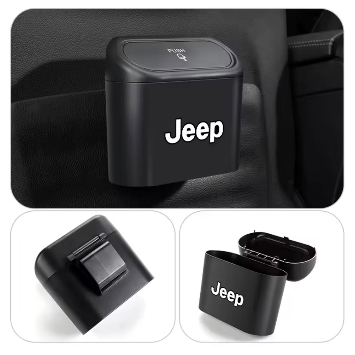 Jeep - Portable Hanging Mini Trash Bin with Lid