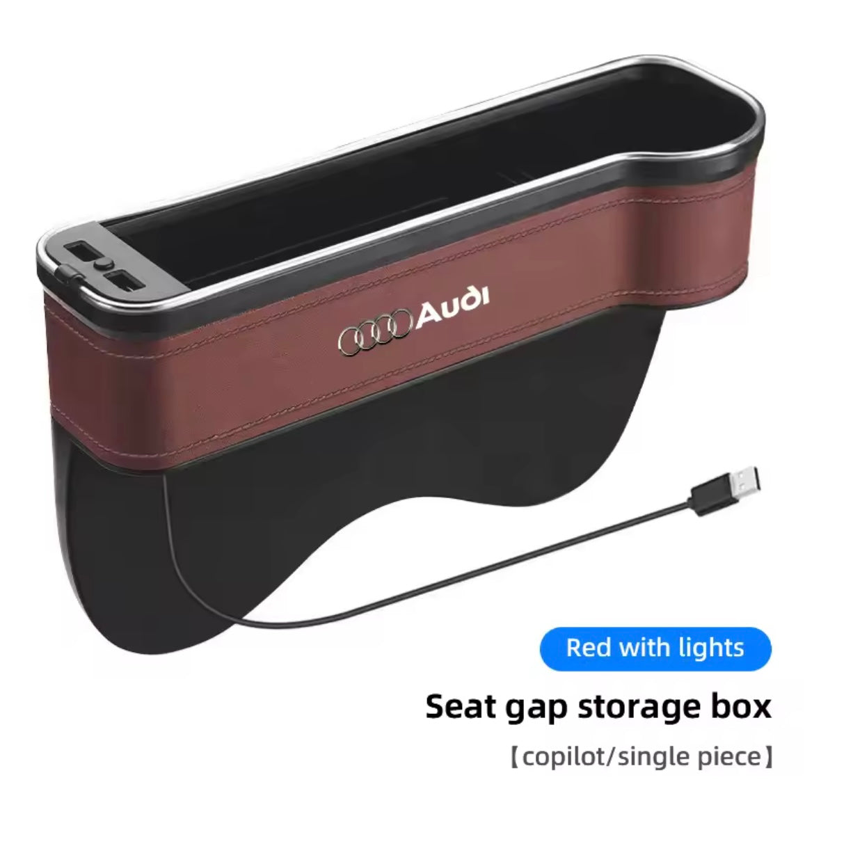 Audi Car Seat Gap Storage Box with LEDs