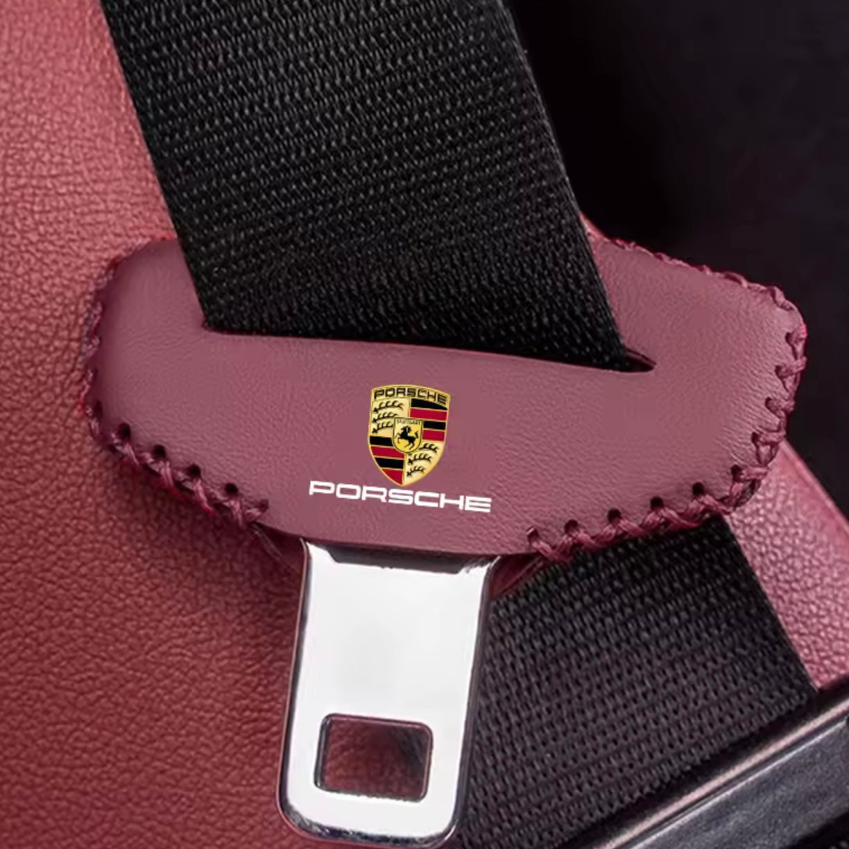 Porsche - Universal Leather Seatbelt Buckle Cover