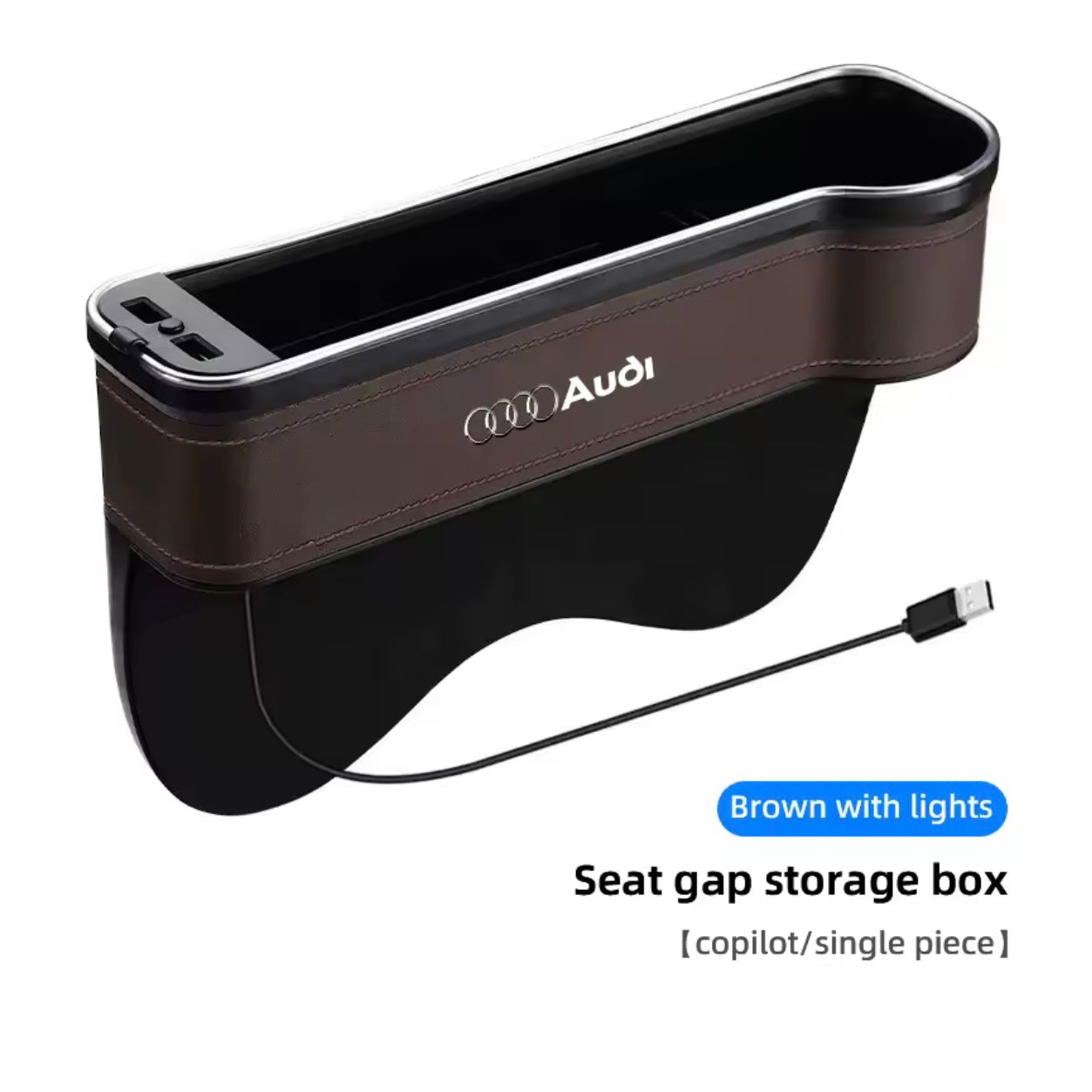 Audi Car Seat Gap Storage Box with LEDs