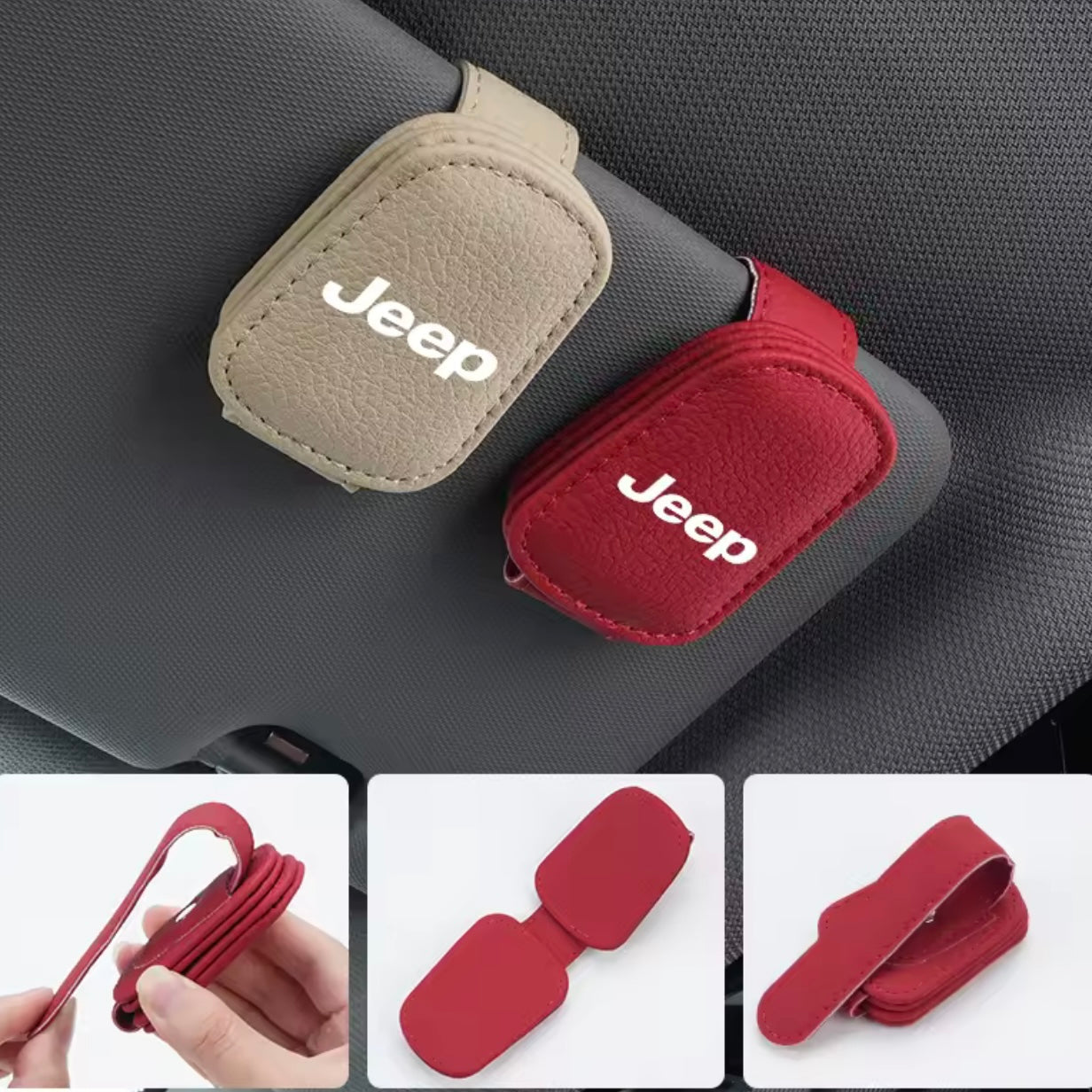 Jeep - Car Visor Glasses Holder & Card Organizer