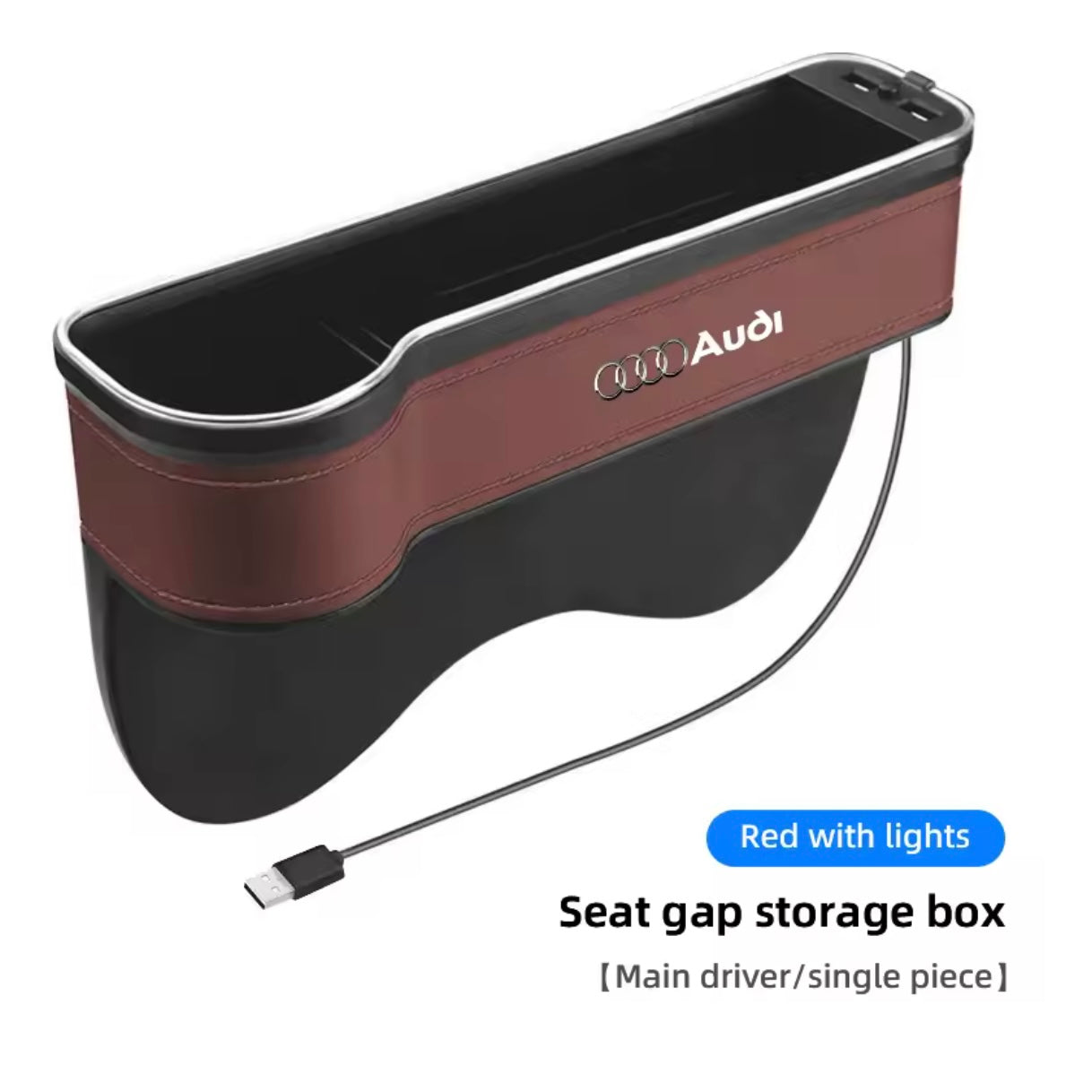 Audi Car Seat Gap Storage Box with LEDs