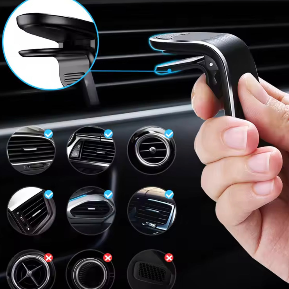 Fiat 500 - Magnetic Phone Holder Air Vent Mount