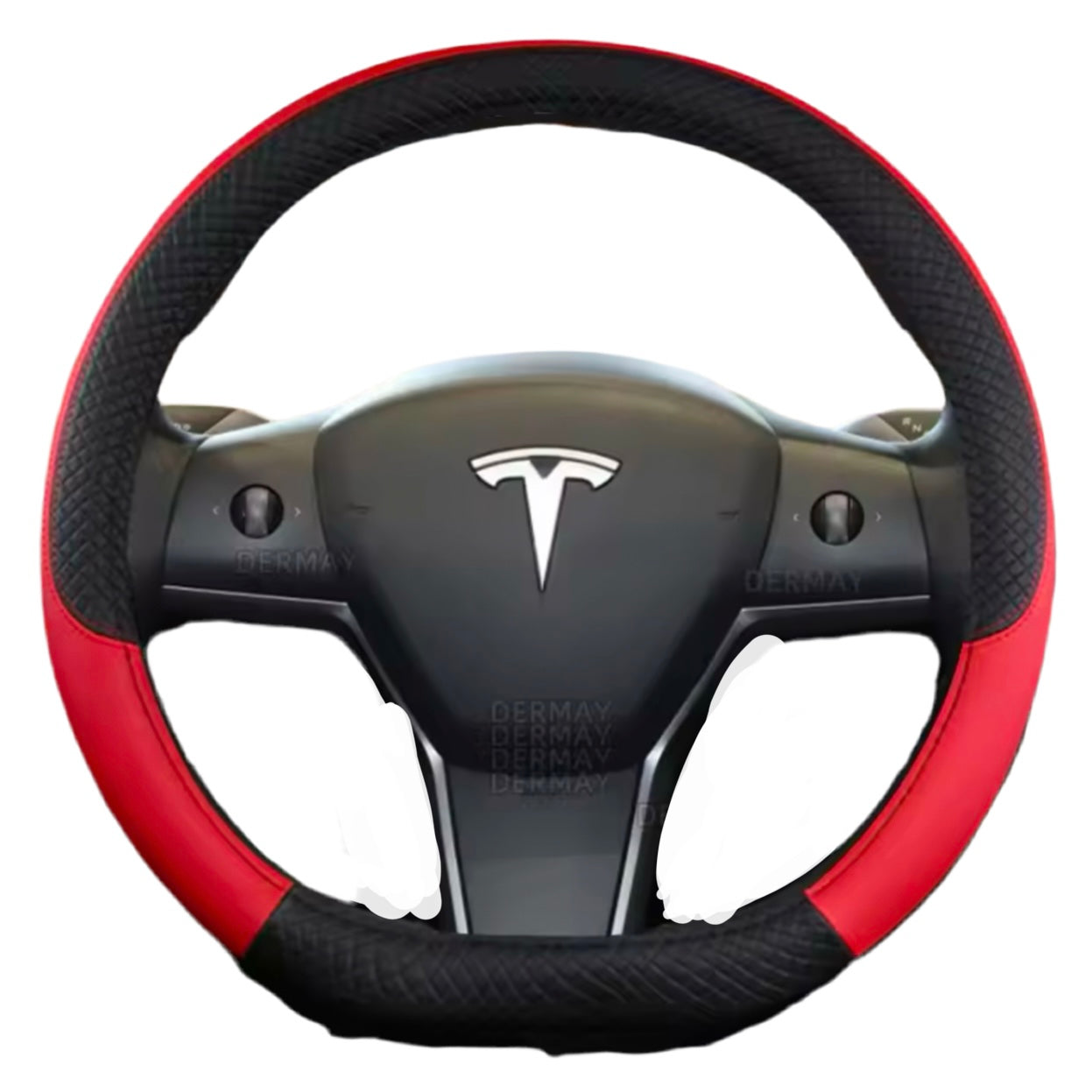 Tesla - Steering Wheel Cover - PU Leather, Non-Slip