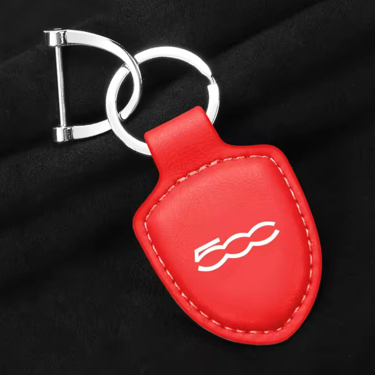 Fiat 500 Car Keychain with Colored Emblem