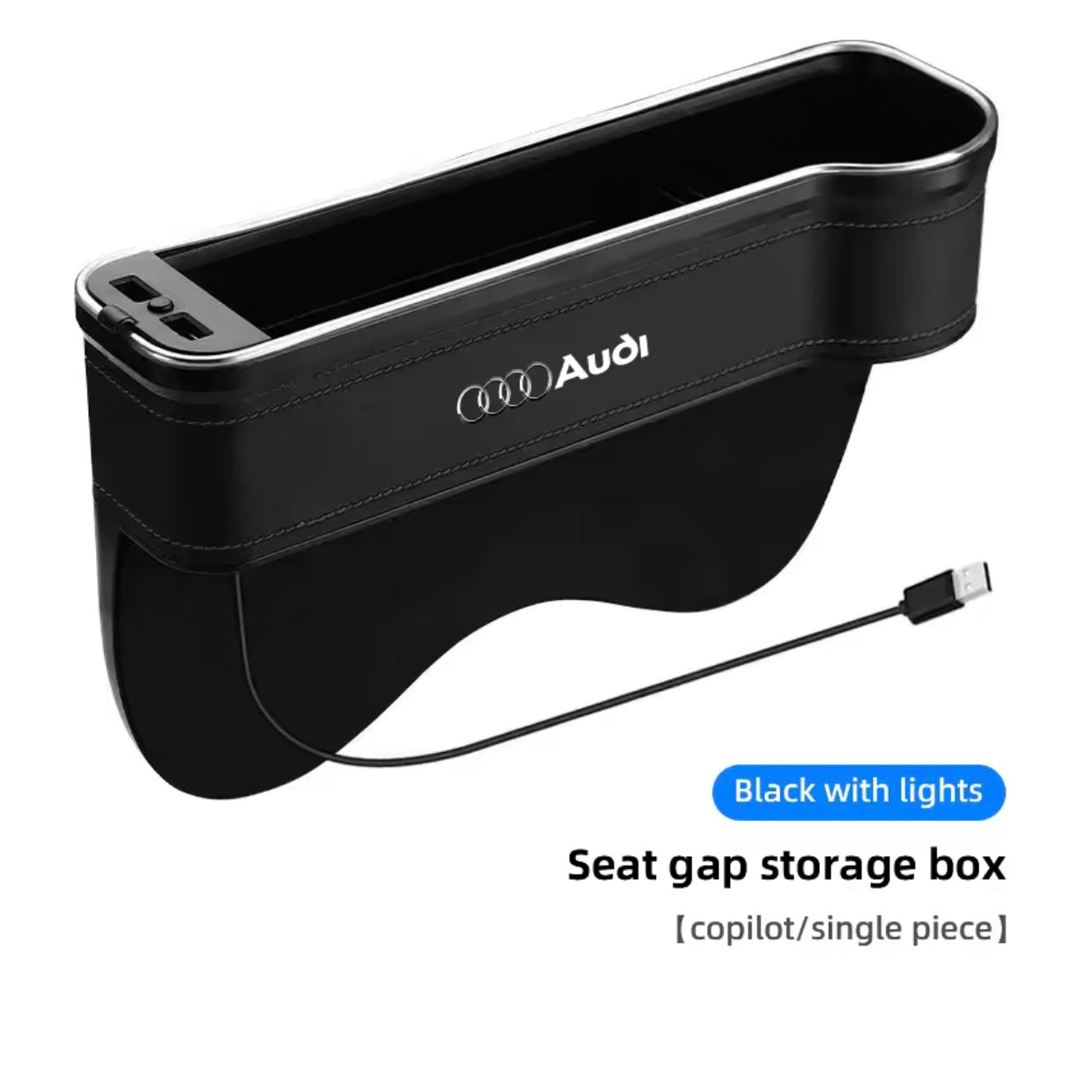 Audi Car Seat Gap Storage Box with LEDs