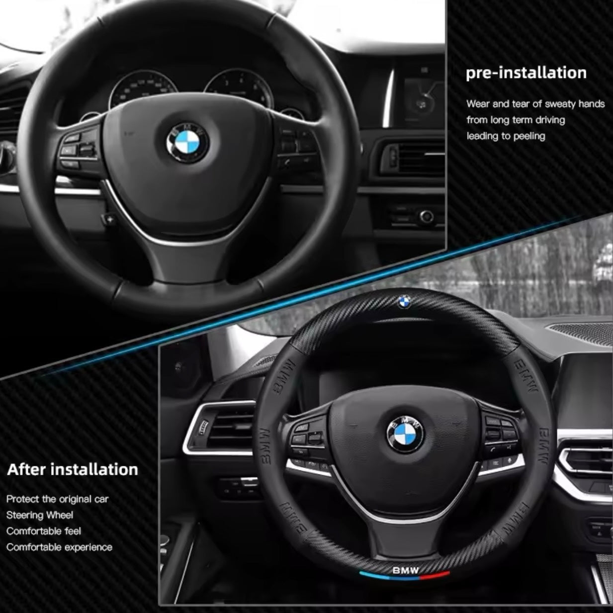 BMW Carbon Fiber Steering Wheel Cover