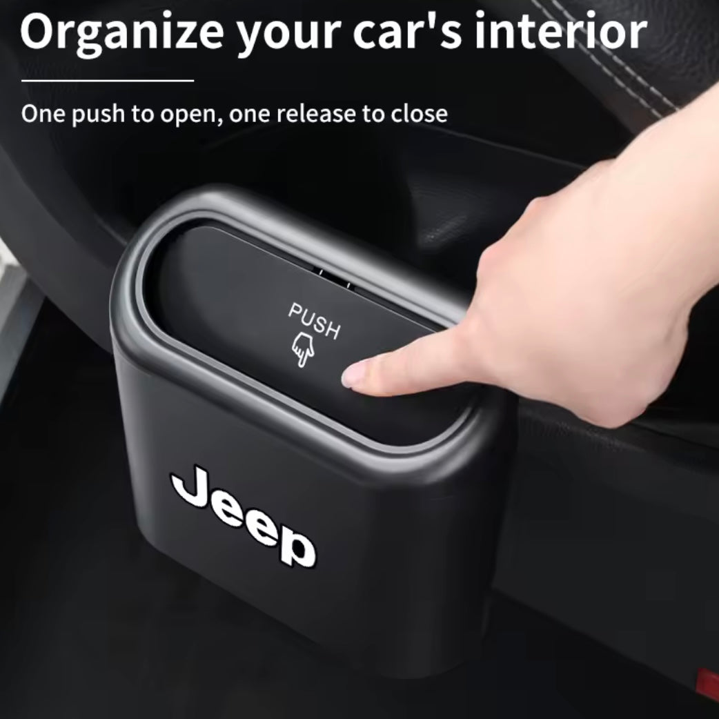 Jeep - Portable Hanging Mini Trash Bin with Lid