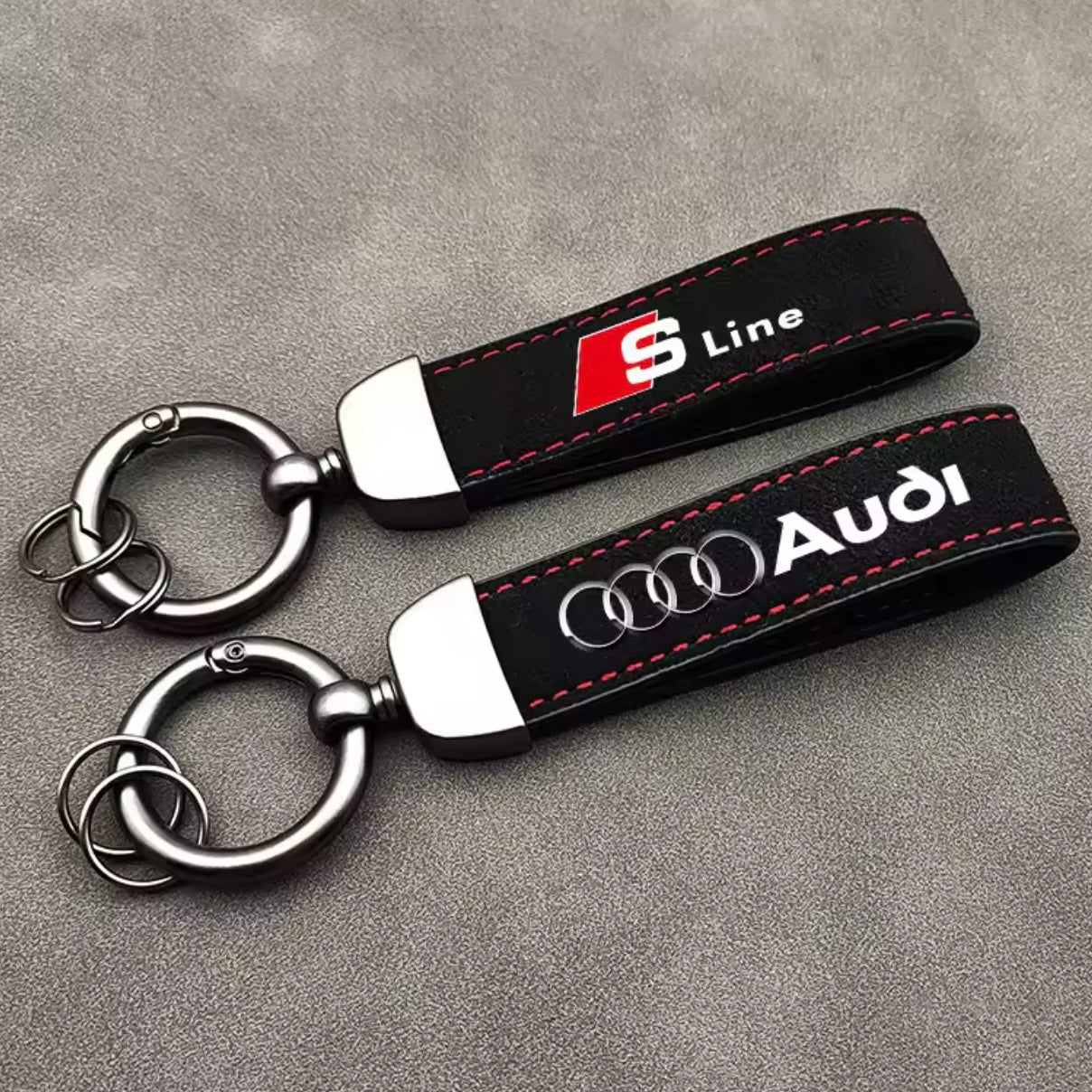 Audi Suede Keychain with Logo