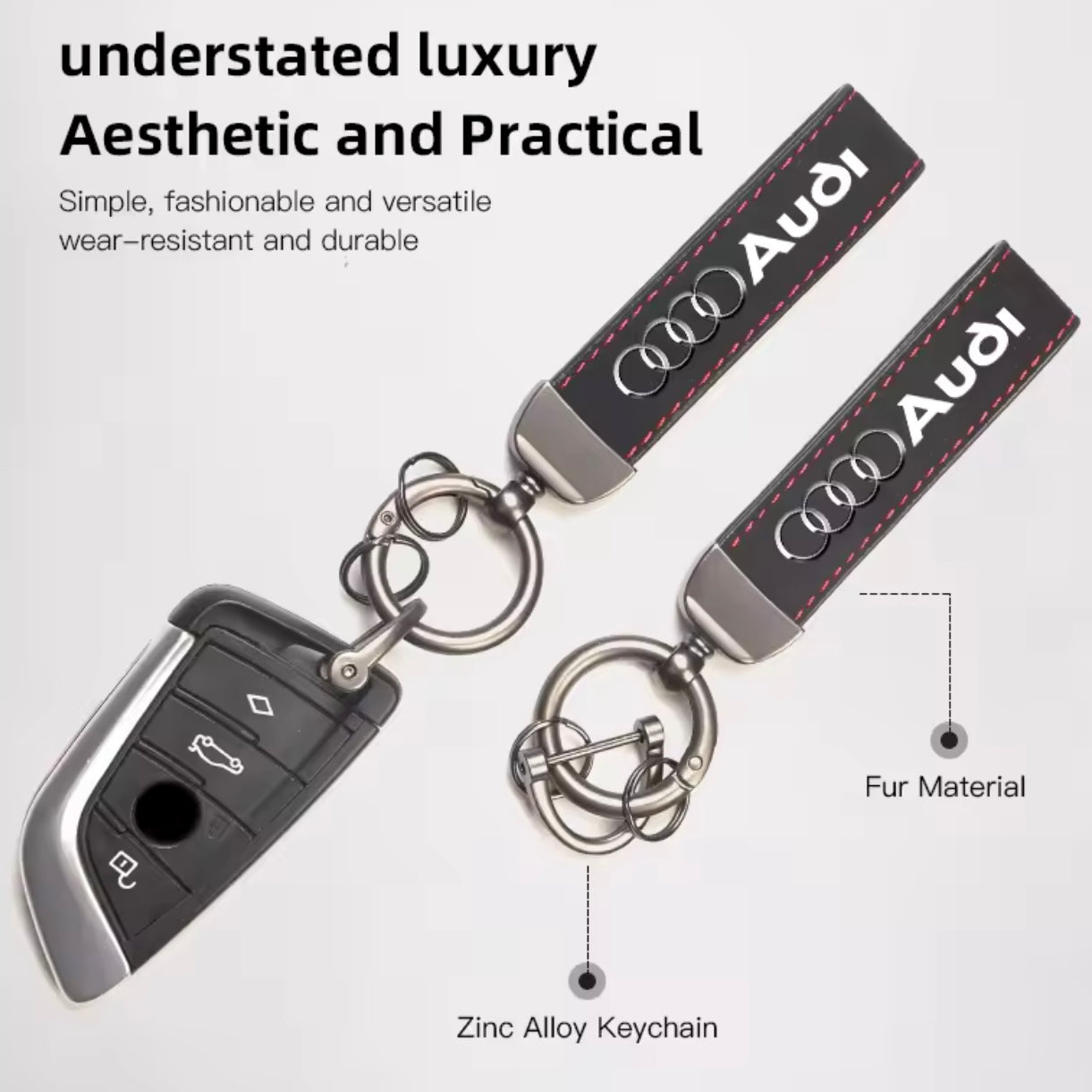 Audi Suede Keychain with Logo