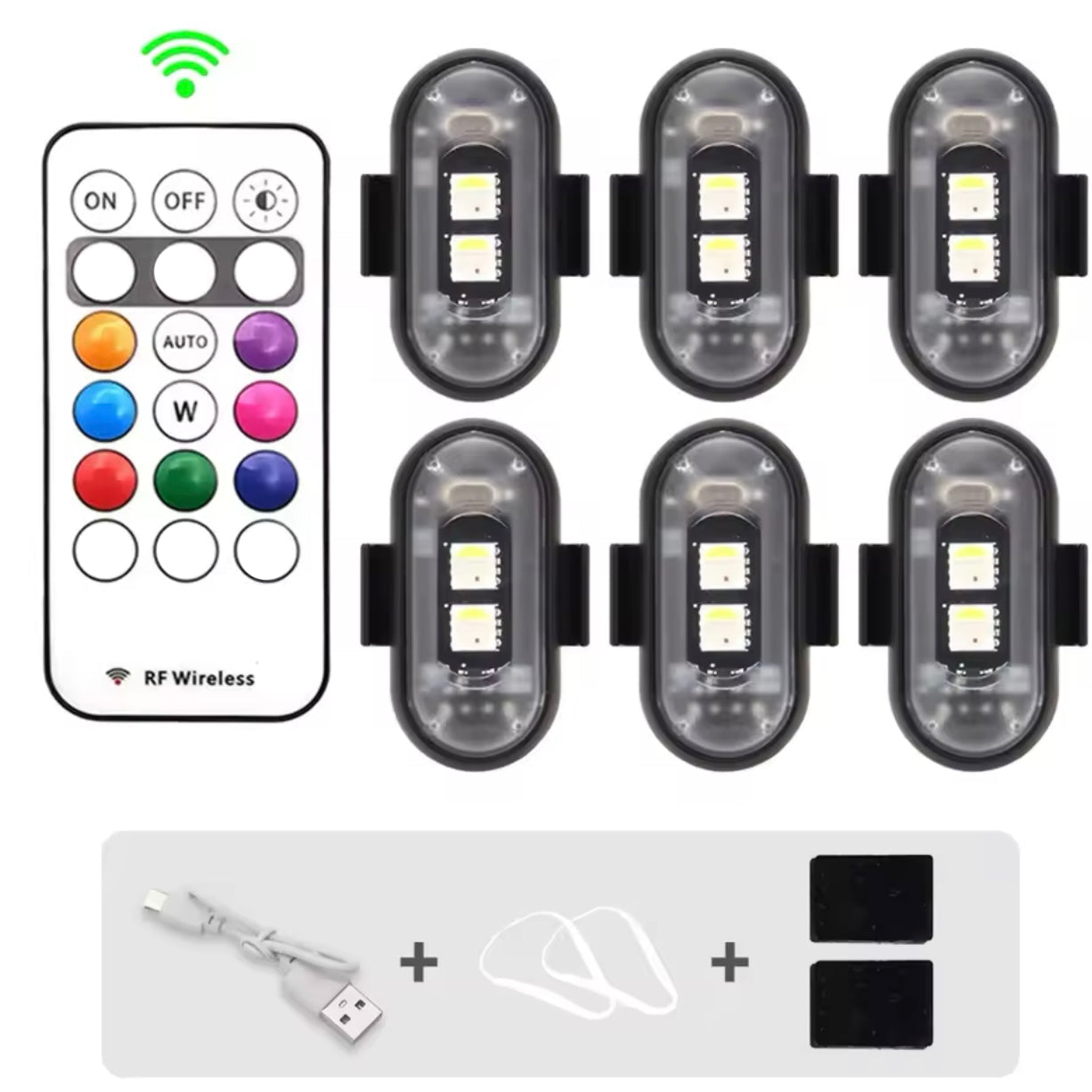 Car & Motorcycle RGB LED Strobe Lights (6 Pieces)