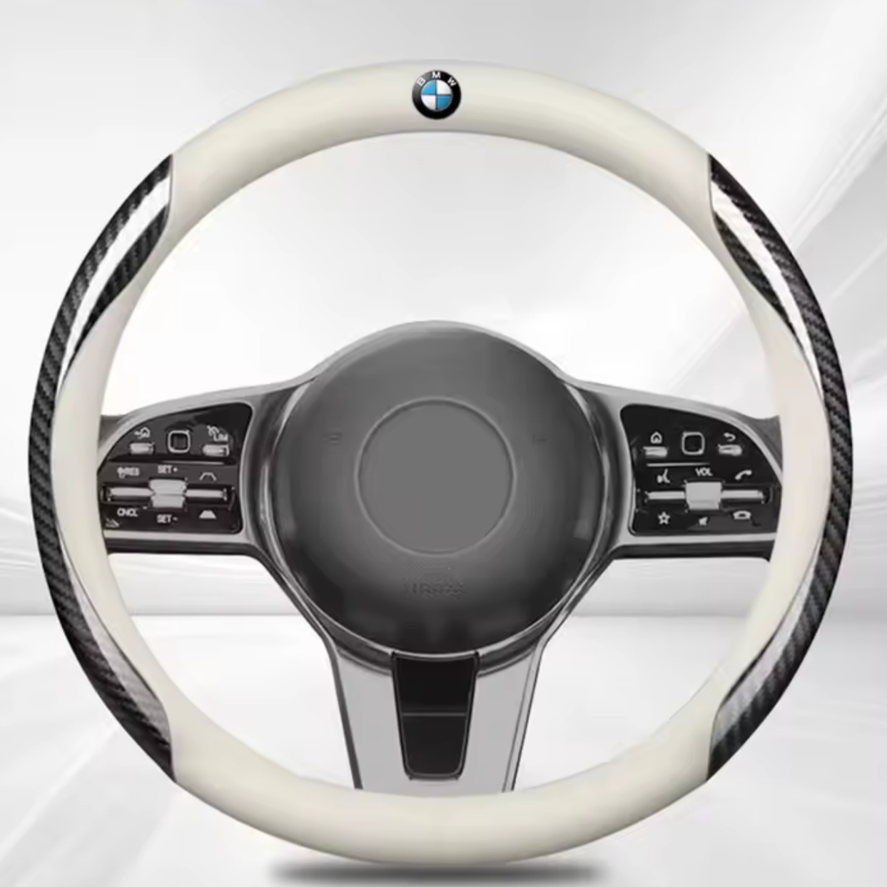 BMW Carbon Fiber Leather Steering Wheel Cover